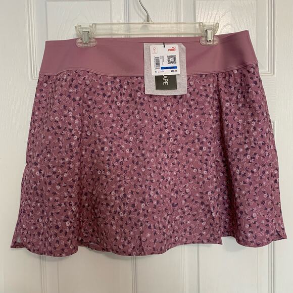 NWT Puma PWRSHAPE Fancy Plants Pink Botanical Pattern Golf Skort Size XL - Picture 2 of 12